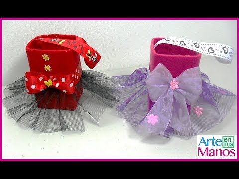 ?Cómo Hacer DULCEROS de Minnie y Princesas en cajas recicladas