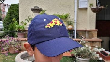 Cómo bordar a mano una gorra /Para lo que les encanta la  pizza /DIY