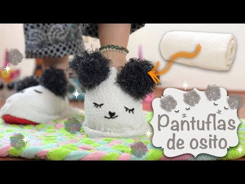 Pantuflas Osito de Toalla :: Chuladas Creativas :: Towel Slippers DIY