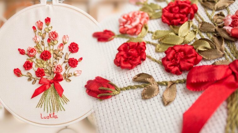 Ramo de  Rosas Bordado a mano/ Especial para Mamá/Hand embroidered bouquet of roses