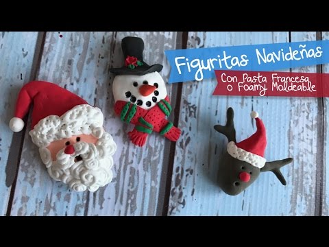 Santa, Muñeco de Nieve y Reno de Pasta Francesa :: Foamy Moldeable :: Chuladas Creativas