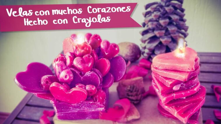 Velas de corazones ideal para Mamá  ❤️ ?  Regalito de Vela con Crayolas