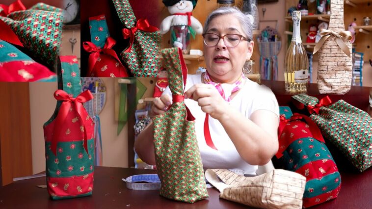 BOLSA PARA UNA BOTELLA DE VINO, Como hacerla, para ti , para regalar o para vender/Idea de negocio