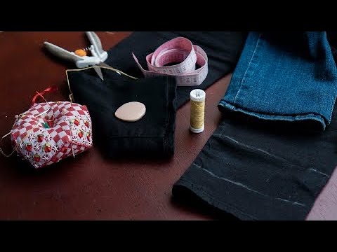 Cómo reducir el largo de un jeans sin máquina de coser/2 formas sencillos dejando el ruedo original