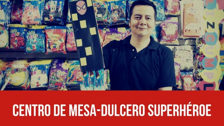 Centro de mesa o dulcero Spider man / Batman / Superhéroes