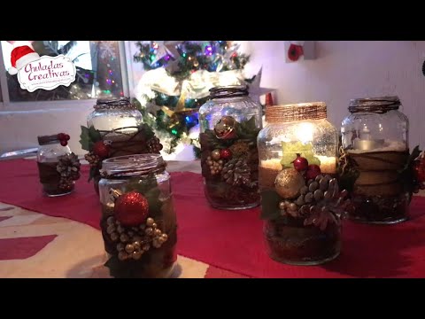 Frascos decorados de Navidad ?Chuladas Creativas Christmas Diy