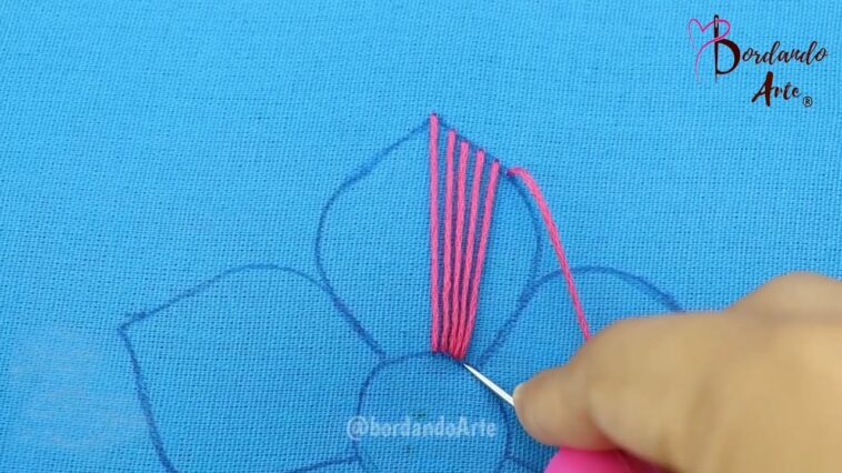 BORDADO A MANO FLORES CON RELIEVE PUNTADAS FÁCILES | HAND EMBROIDERY EASY STITCH