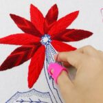 BORDADO A MANO FLORES NAVIDEÑAS NOCHEBUENA PUNTADAS FÁCILES | HAND EMBROIDERY CHRISTMAS