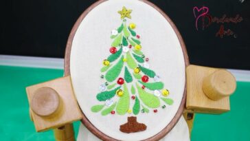 BORDADO DE ÁRBOL NAVIDEÑO CON PUNTO TENANGO FÁCIL Y RÁPIDO | HAND EMBROIDERY CHRISTMAS EASY STITCH