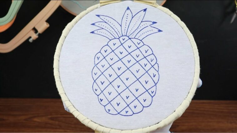 BORDADO FANTASÍA PUNTADA FÁCIL Y RÁPIDA PARA FRUTA PIÑA | HAND EMBROIDERY EASY STITCH UNIQUE DESIGN