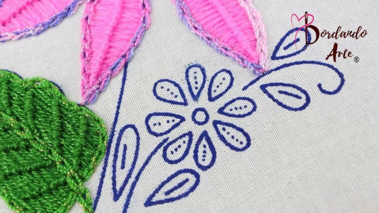 BORDADO FANTASÍA PUNTADAS FÁCILES PARA FLORES PEQUEÑAS | HAND EMBROIDERY EASY STITCH UNIQUE DESIGN