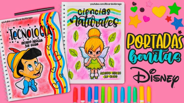 Cómo hacer PORTADAS BONITAS de PINOCHO y TINKERBELL - ESPECIAL DE REGRESO A CLASES