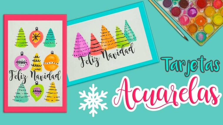 DIY: Tarjetas NAVIDEÑAS con ACUARELAS - Especial de #NAVIDAD