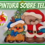 Pintura en Tela para Navidad / Oso y Reno Navideños