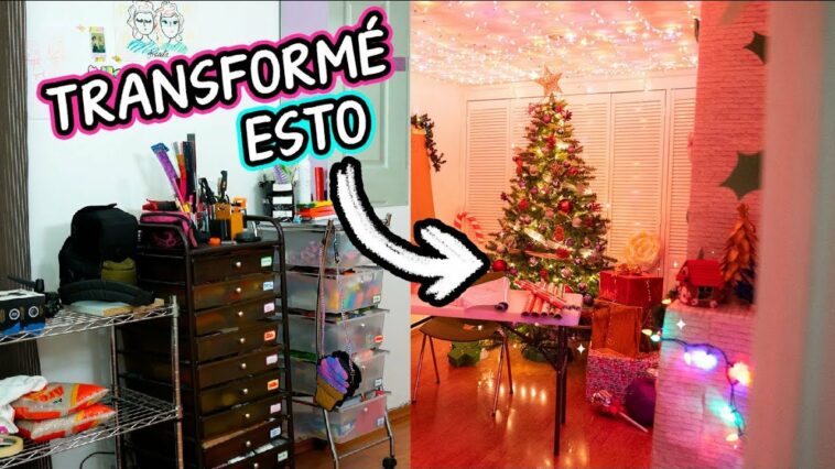 TRANSFORMACIÓN EXTREMA DE NAVIDAD EN MI CUARTO ?? +200 Focos de navidad! ? Craftingeek