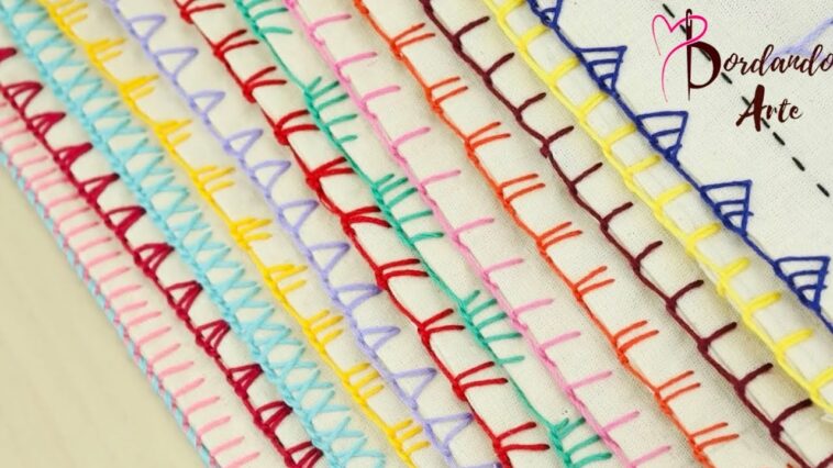 12 PUNTADAS DIFERENTES PARA BORDES Y ORILLAS DE SERVILLETAS | BLANKET STITCH HAND EMBROIDERY