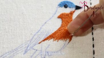 BORDADO A MANO AVE PINTAR CON HILO | NEEDLE PAINTING EMBROIDERY EASY STITCH