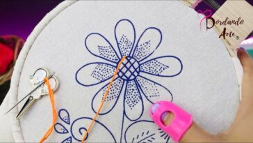 BORDADO FANTASÍA PUNTADA BICOLOR PARA FLORES | HAND EMBROIDERY EASY STITCH UNIQUE DESIGN