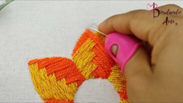 BORDADO FANTASÍA PUNTADA BICOLOR PARA PÉTALOS DE FLORES | HAND EMBROIDERY EASY FANTASY STITCH