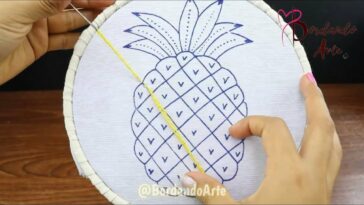 BORDADO FANTASÍA PUNTADA FÁCIL PARA FRUTA PIÑA | HAND EMBROIDERY FANTASY STITCH