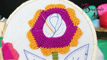 BORDADO FANTASÍA PUNTADA FÁCIL PARA ROSAS GRANDES | HAND EMBROIDERY EASY FANTASY STITCH