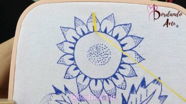 BORDADO FANTASÍA PUNTADA PARA FLORES GIRASOL | HAND EMBROIDERY EASY FANTASY STICKERS