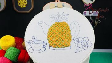 BORDADO FANTASÍA PUNTADA PARA HOJAS, BOQUILLA Y ASA SE TETERA PIÑA | HAND EMBROIDERY STITCH FANTASY