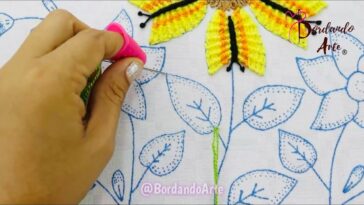 BORDADO FANTASÍA PUNTADA PARA HOJAS MARIPOSA | HAND EMBROIDERY EASY FANTASY STITCH