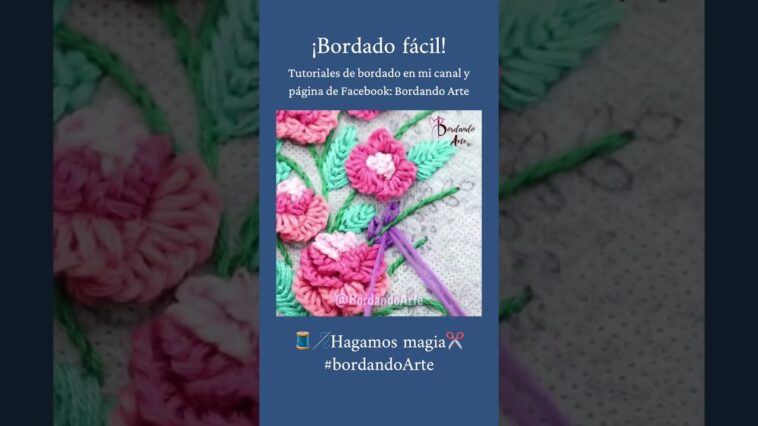 Bordado de flores. #bordandoarte #bordar #embroidery #bordadofantasia @BordandoArte