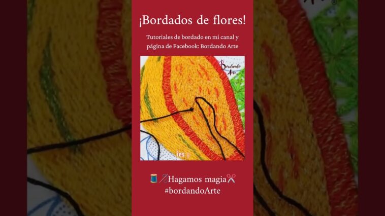 Bordado de fruta papaya.   ¿Lista? ✨Hagamos magia #bordandoarte ✨?✂️?#bordadofantasia