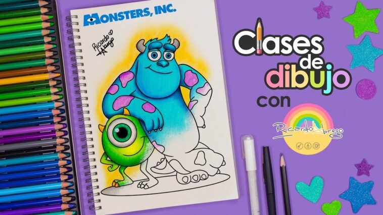 Cómo DIBUJAR a SULLIVAN y MIKE WAZOWSKI de MONSTERS INC -  CLASES DE DIBUJO CON RICARDO