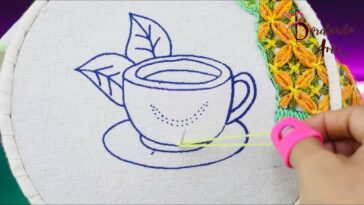 BORDADO FANTASÍA PUNTADA FÁCIL PARA TAZA DE TETERA PIÑA | HAND EMBROIDERY FANTASY STITCH