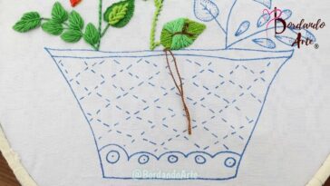 BORDADO FANTASÍA PUNTADA FÁCIL, RÁPIDA Y BONITA PARA MACETAS O CANASTAS | HAND EMBROIDERY