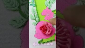 Bordado de flores tridimensionales #bordandoarte #embroidery #stitching #bordadofantasia #bordado