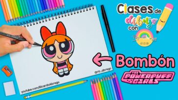 Cómo dibujar a BOMBÓN de LAS CHICAS SUPER PODEROSAS PASO A PASO - #dibujo #chicassuperpoderosas