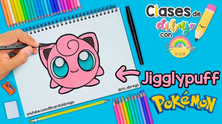 Cómo dibujar a JIGGLYPUFF de POKEMON PASO A PASO - #dibujo #dibujosfaciles #pokemon