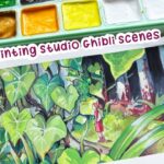 Painting Studio Ghibli Scene "Arrietty" ? Gouache / Paint With Me ?