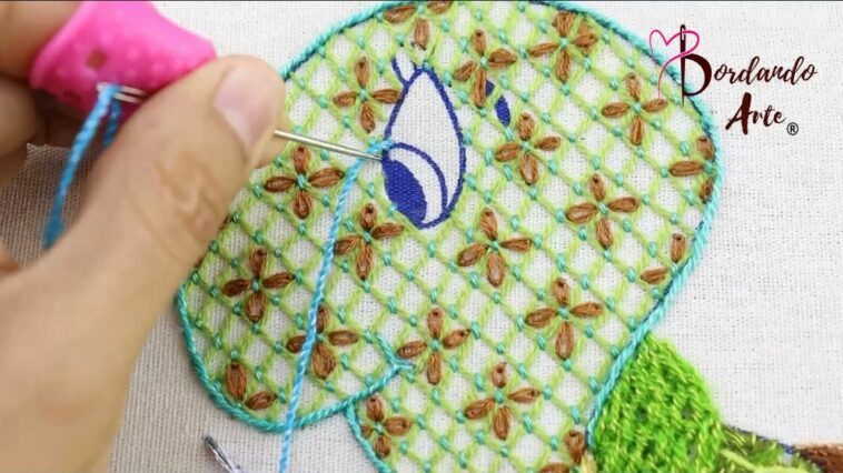 BORDADO FANTASÍA PUNTADA FÁCIL PARA OJO DE TORTUGA | HAND EMBROIDERY EASY FANTASY STITCH