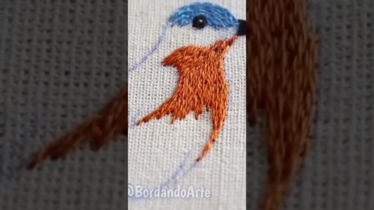 Bordado de aves #bordandoarte #stitching #embroidery #bordadofantasia #bordar #bordadoamano