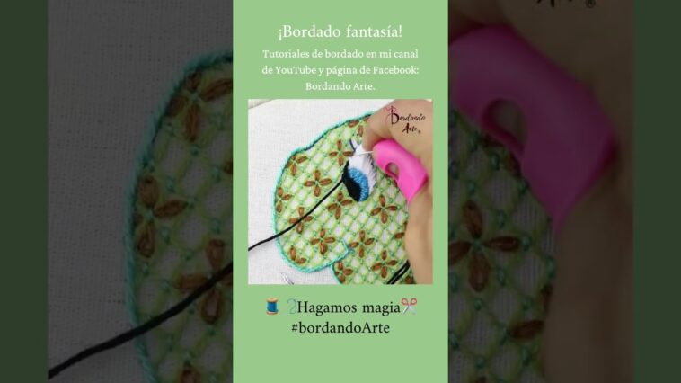 Bordado fantasía para tortuga. #bordandoarte #embroidery #stitching #bordadofantasia #bordadoamano