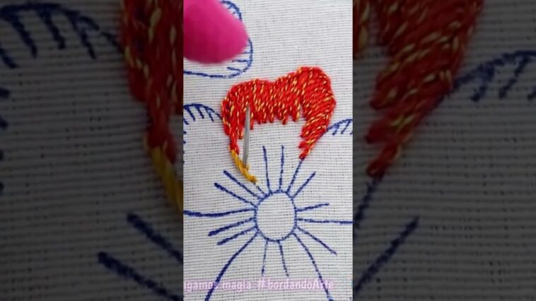 Bordar punto matizado. #bordandoarte #embroidery #stitching #bordadofantasia #bordar #bordadoamano