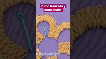 Punto trenzado y punto pistilo #bordandoarte #embroidery #stitching #bordadofantasia