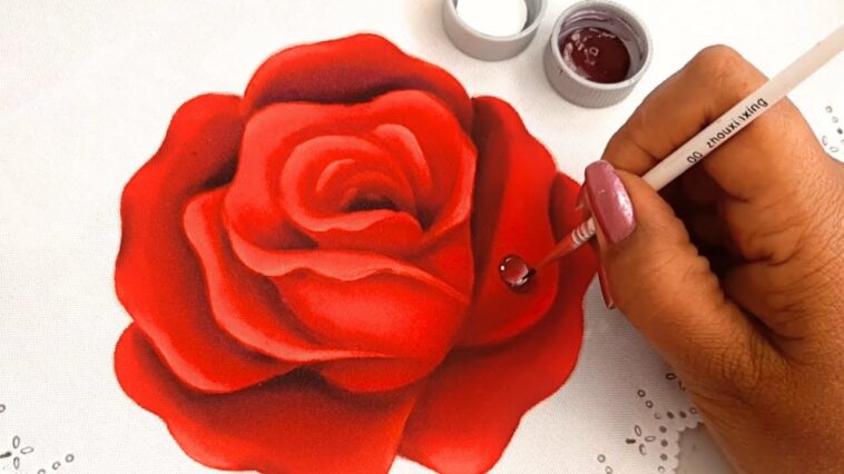 Cómo Pintar Flores / Pintando una Rosa Roja