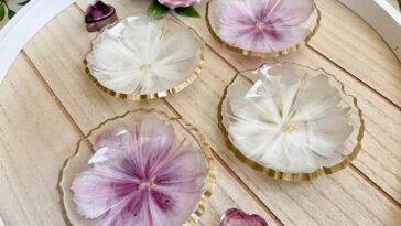 Beautiful 3D Flower Resin Trinket Bowls