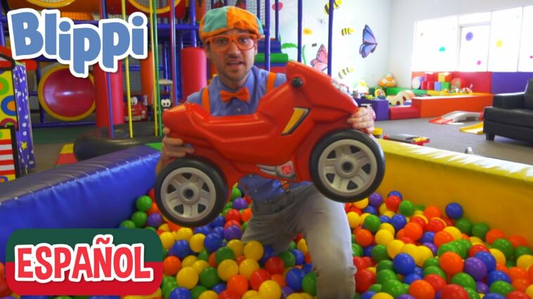 Blippi visita un patio de juegos (Fidgets Indoor Playground) | Videos de vehículos para niños