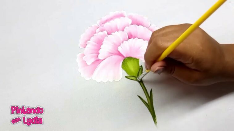 Como Pintar Flores / Clavel / How To Paint A Carnation Flower