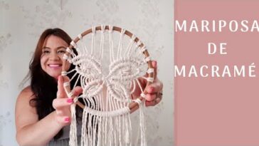 Mariposa de MACRAME sobre un BASTIDOR de madera