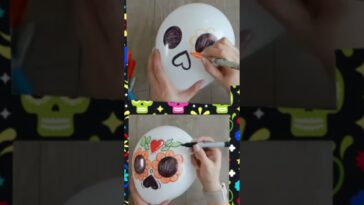 Calaveras de globo ? idea express de Día de muertos #chuladascreativas #manualidades #diademuertos