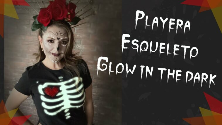 ? Playera disfraz de esqueleto??Glow in the Dark?