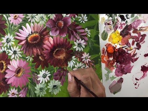 Diviértete pintando Flores /Técnica con pintura acrílica